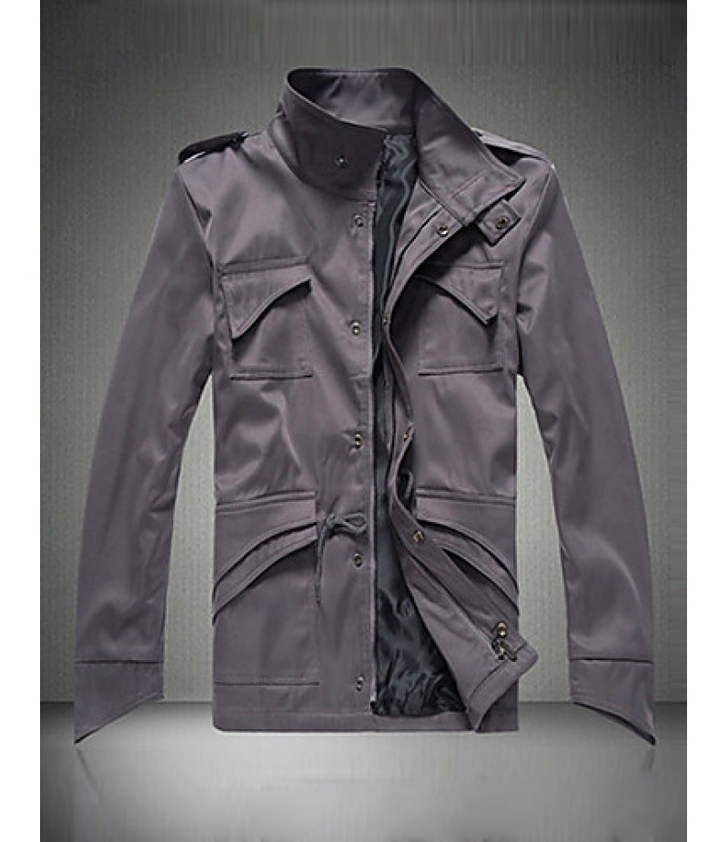 Trendy Autumn Winter Slim Trench Coat Men Cotton Zipper Outerwear Keep Warm Comfortable Jackets Plus Size GESE1