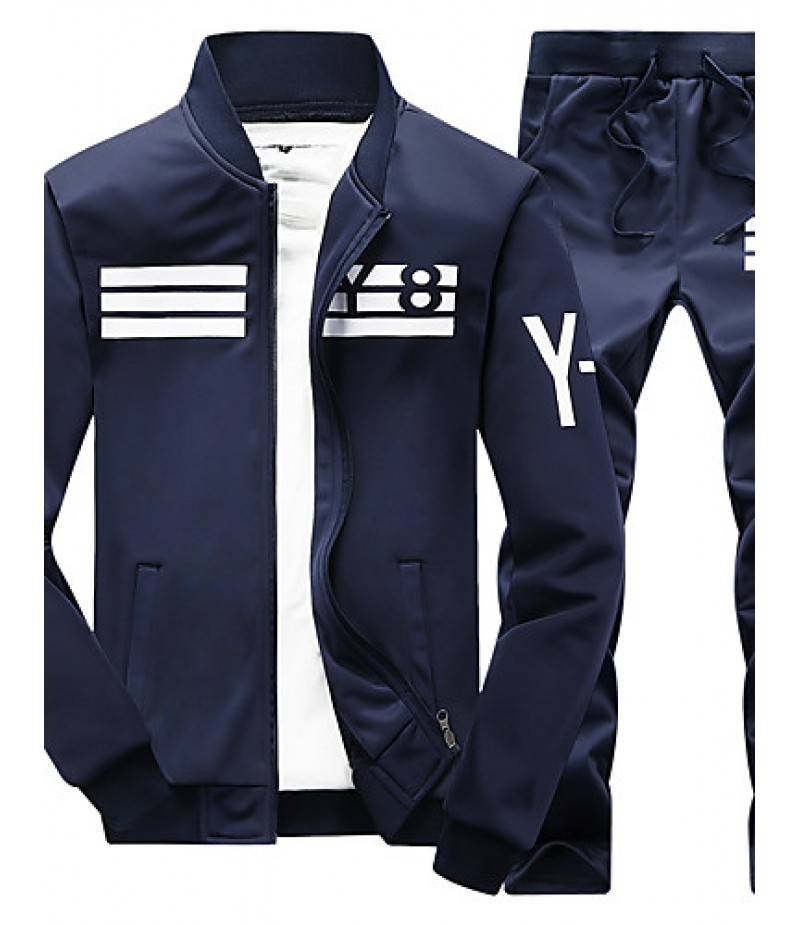 Men's fashion leisure fleece long-sleeved sport suit coat two-piece tide new autumn and winter JC-D05