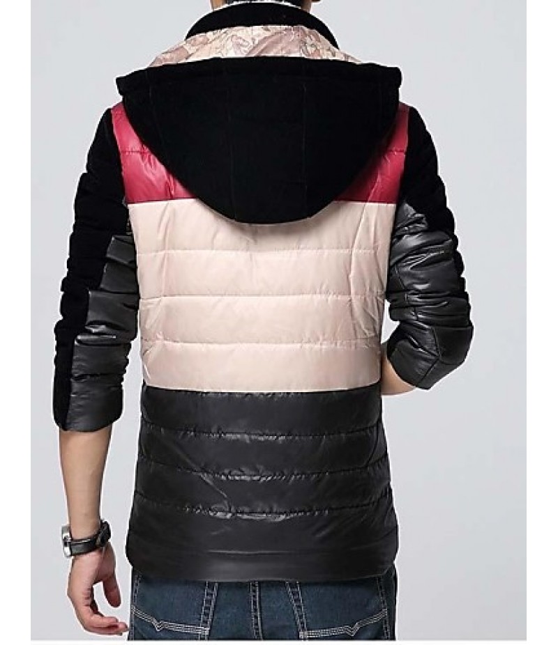 Men's Plus Size Patchwork Cotton Coat